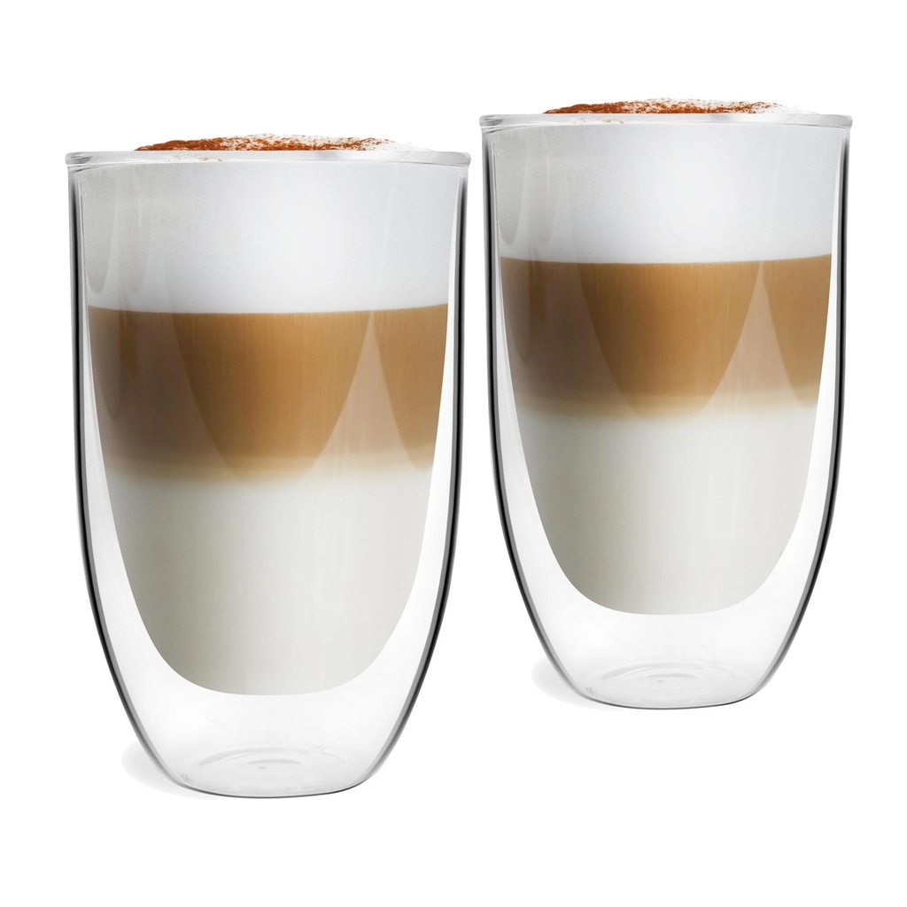 Set 2 gobelets verre double paroi CREMA | Vert tiges Pro